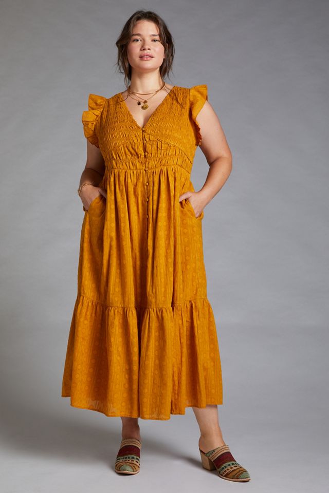 Peregrine Cotton V-Neck Midi Dress #6