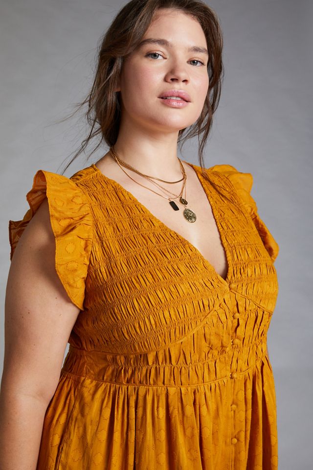 Peregrine Cotton V-Neck Midi Dress #7