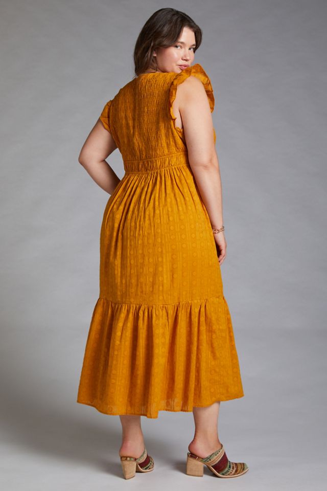 Peregrine Cotton V-Neck Midi Dress #8