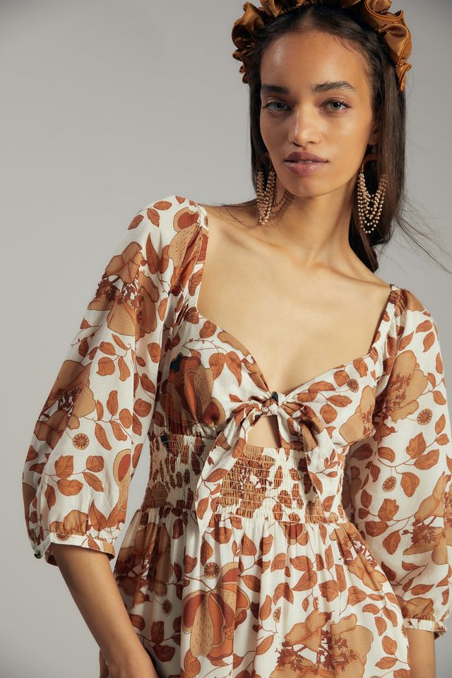 Anthropologie floral 2024 maxi dress