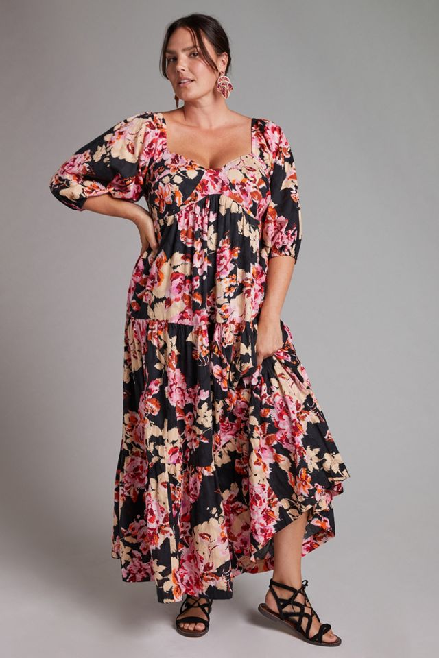blue dress for baby girl Romance That Wows Large Blossom Floral Maxi Dress main image 0