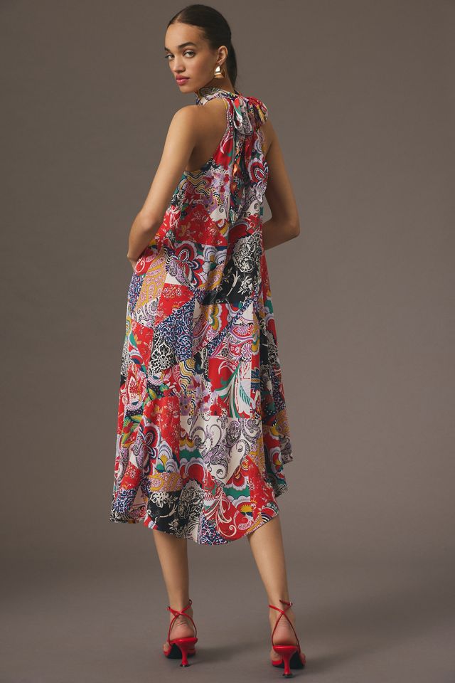 By Anthropologie Silk Halter Midi Dress #1