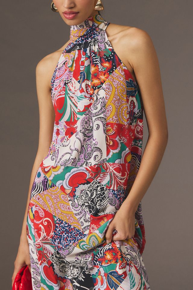 By Anthropologie Silk Halter Midi Dress #2