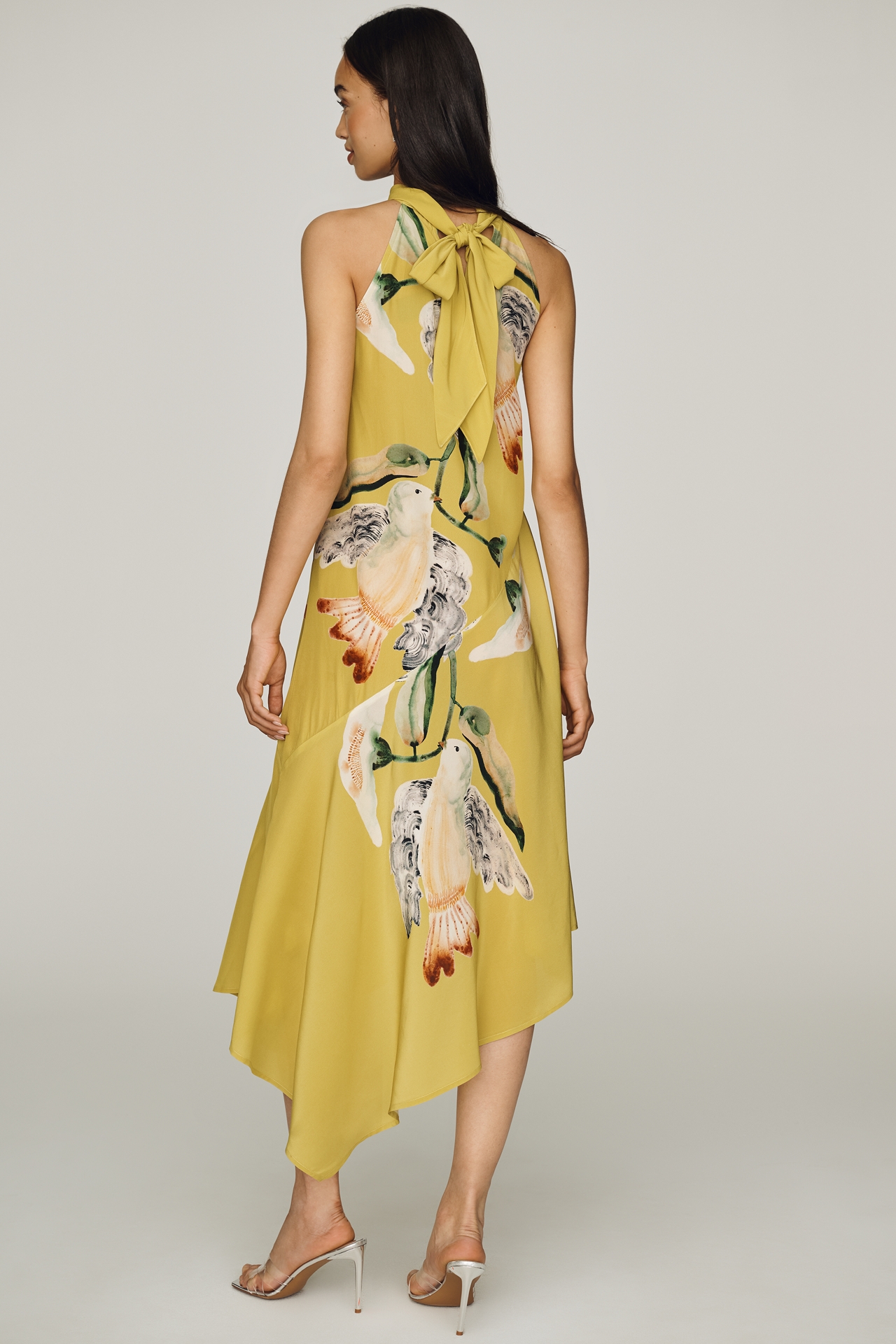 By Anthropologie Silk Halter Midi Dress