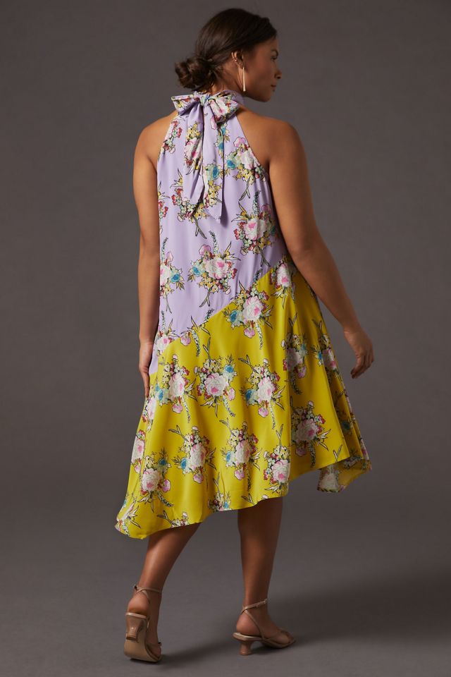 By Anthropologie Victoria Poveda Silk Halter Midi Dress #1