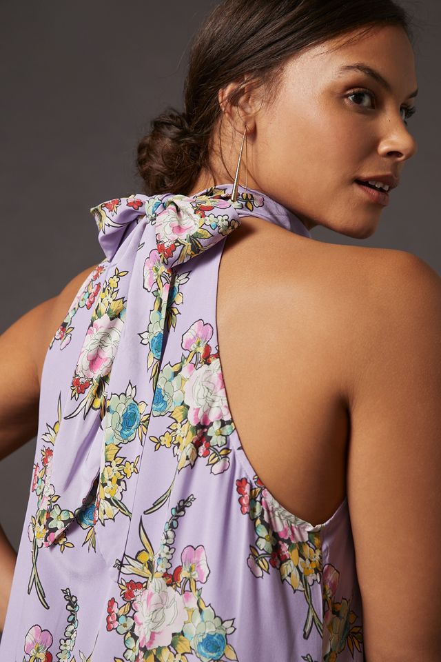 By Anthropologie Victoria Poveda Silk Halter Midi Dress #3