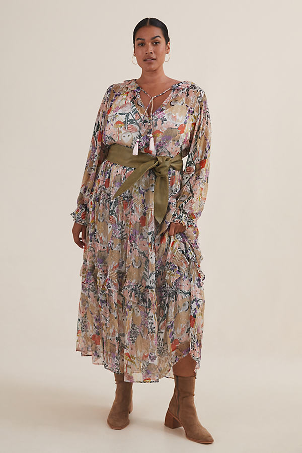 Anthropologie Floral Tiered Maxi Dress ...