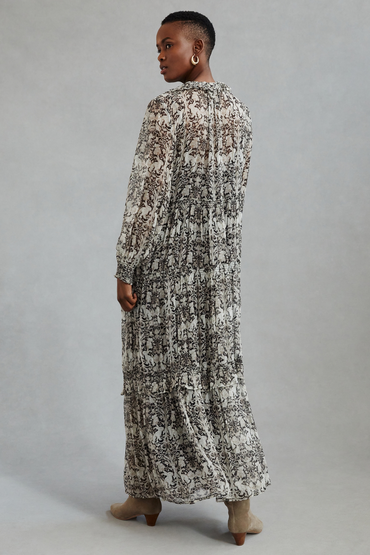 Marais Printed Chiffon Maxi Dress