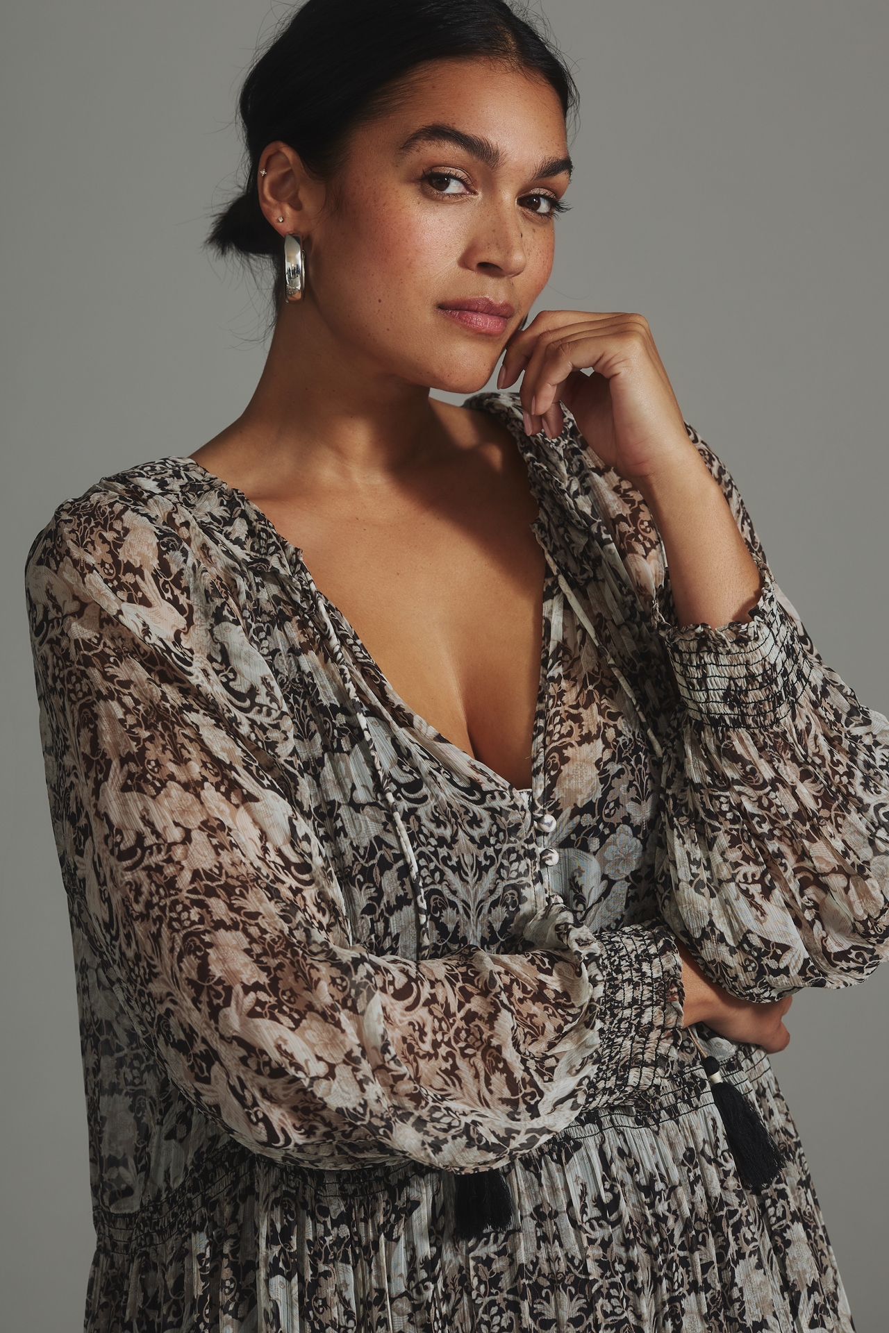 Marais Printed Chiffon Maxi Dress