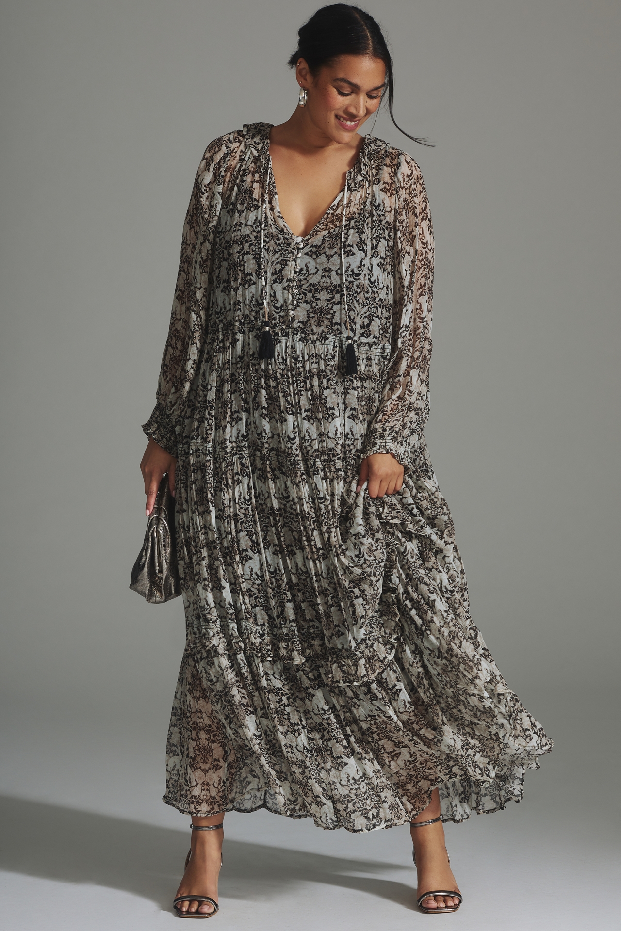 Marais Printed Chiffon Maxi Dress