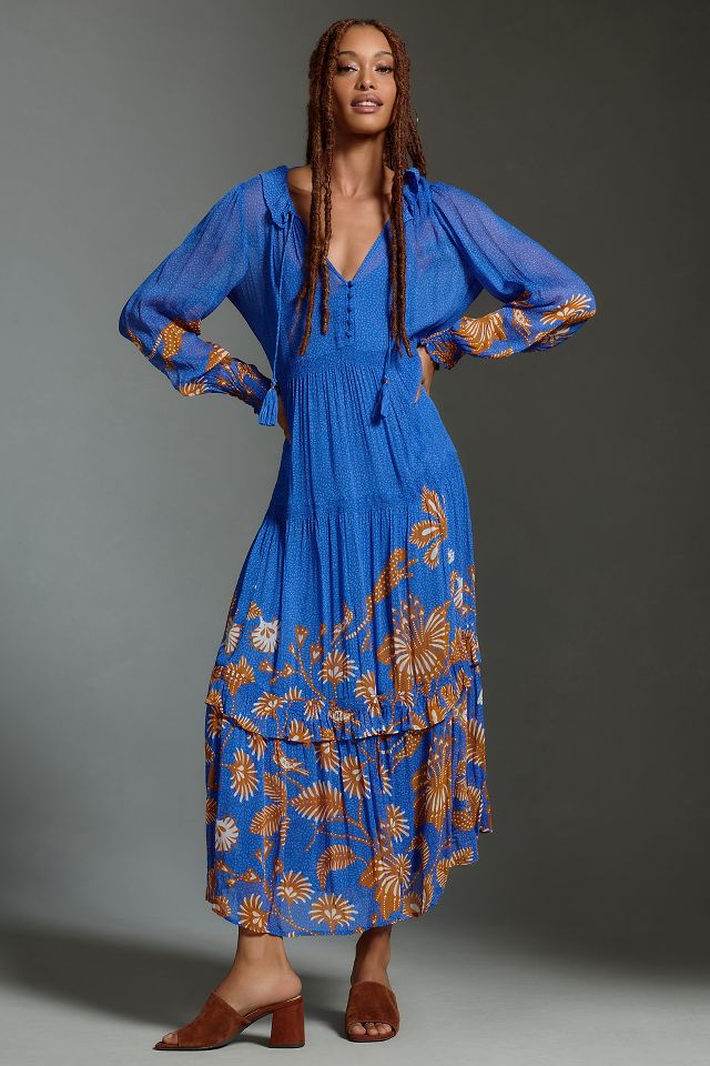 Printed chiffon shop maxi dress