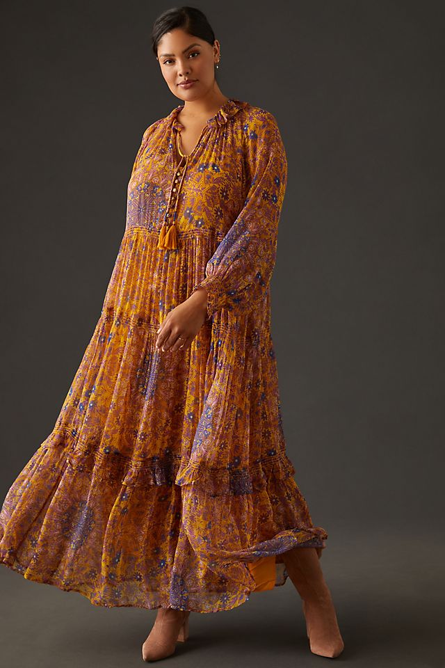 The Marais Printed Chiffon Maxi Dress | Anthropologie