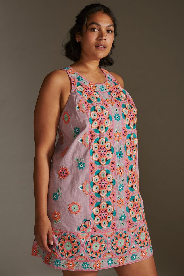 sachin and babi light blue dress Embroidered Mini Shift Dress main image 1
