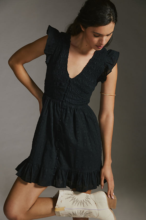 Anthropologie By  The Peregrine Mini Dress In Black