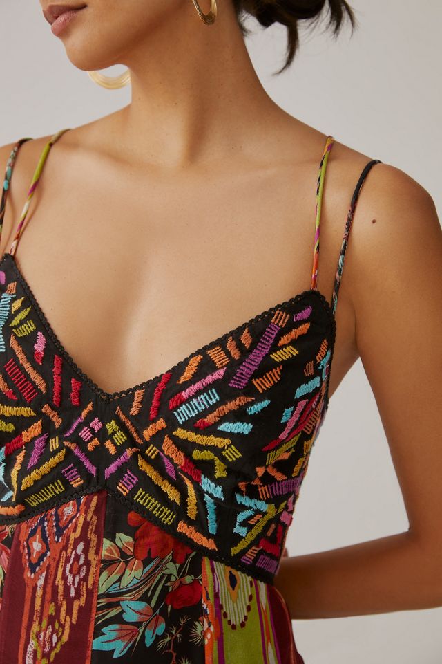 Multi Print V-Neck Maxi Dress #1