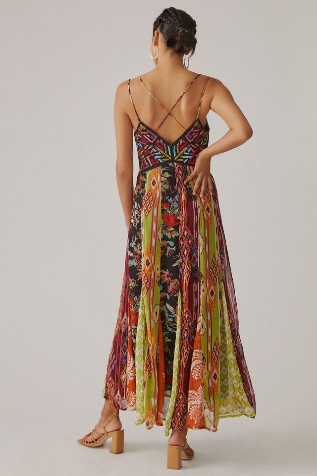 Multi Print V-Neck Maxi Dress #2