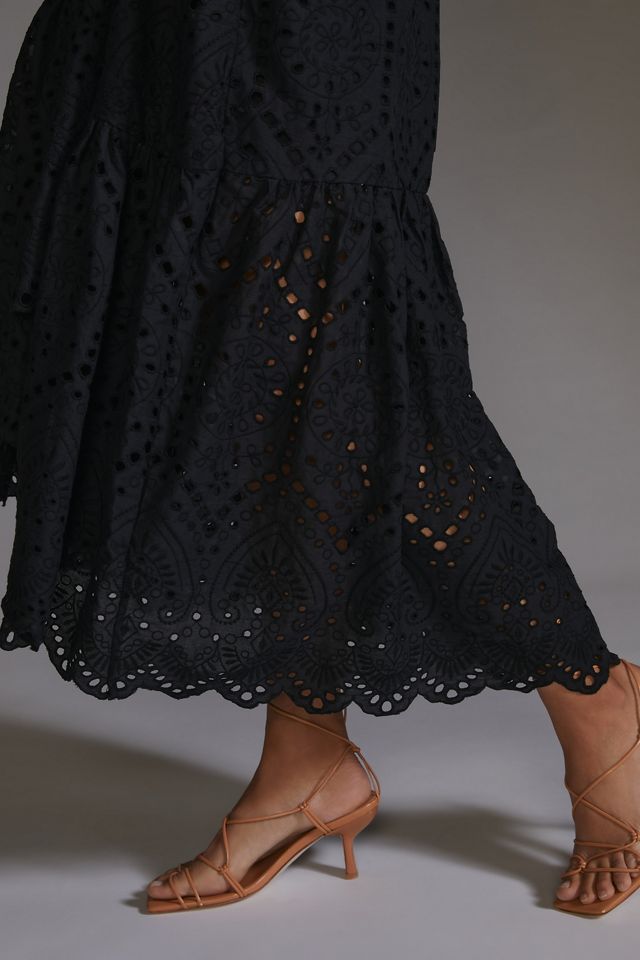Maeve Eyelet Wrap Midi Dress #4