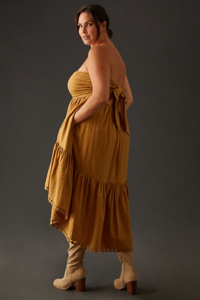 Maeve High-Low Strapless Midi Dress #9