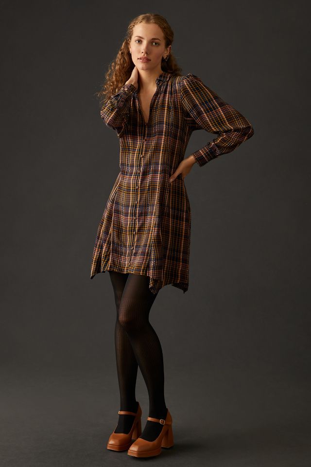 Anthropologie plaid dress sale