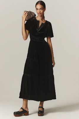 Shop The Somerset Collection By Anthropologie The Somerset Maxi Dress: Velvet Edition In Black