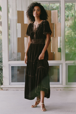 Somerset Velvet Maxi Dress by Anthropologie