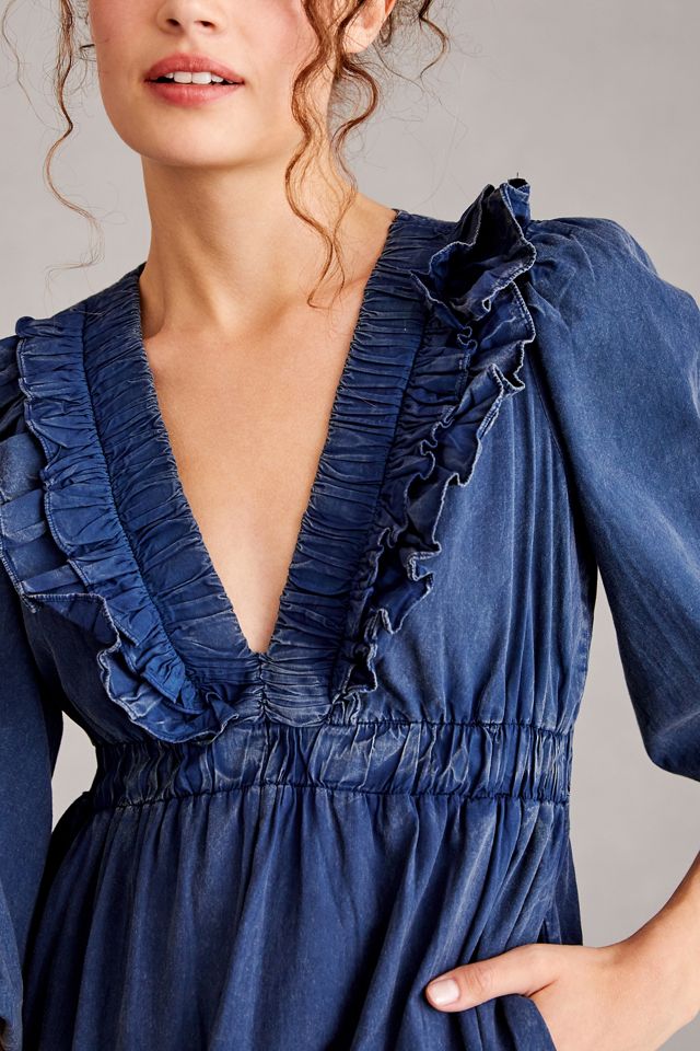 Pilcro Ruffled V-Neck Dress
