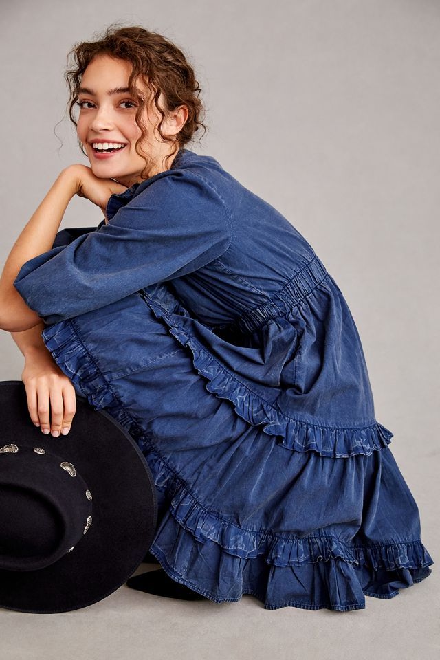 Pilcro Ruffled V-Neck Dress