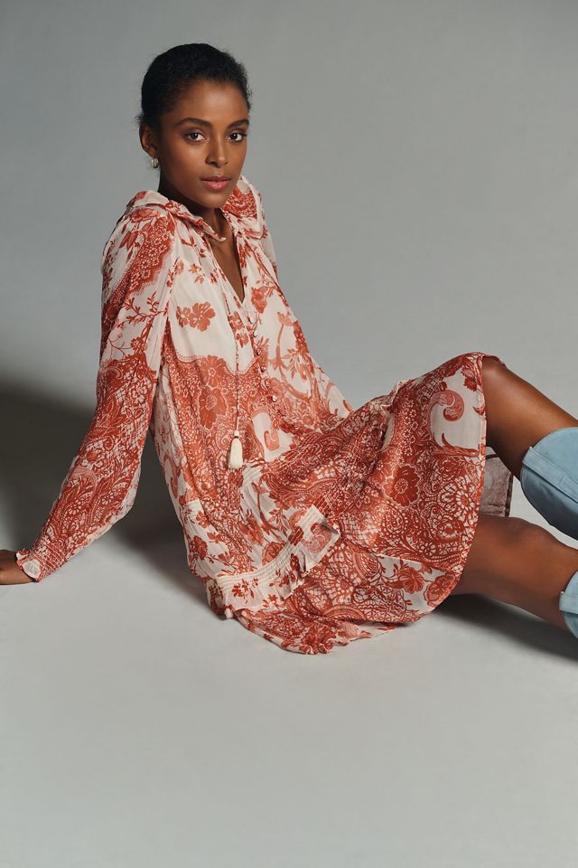 The Marais Printed Chiffon Mini Dress | Anthropologie