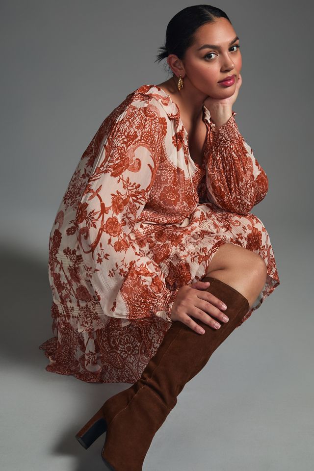 The Marais Printed Chiffon Mini Dress | Anthropologie