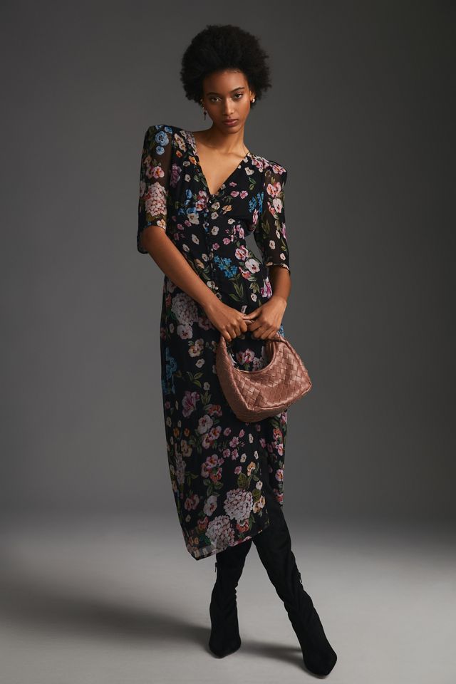 Maeve Puff-Sleeve Midi Dress #1