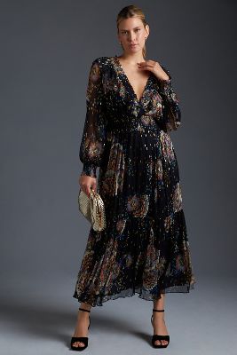 anthropologie smocked maxi dress