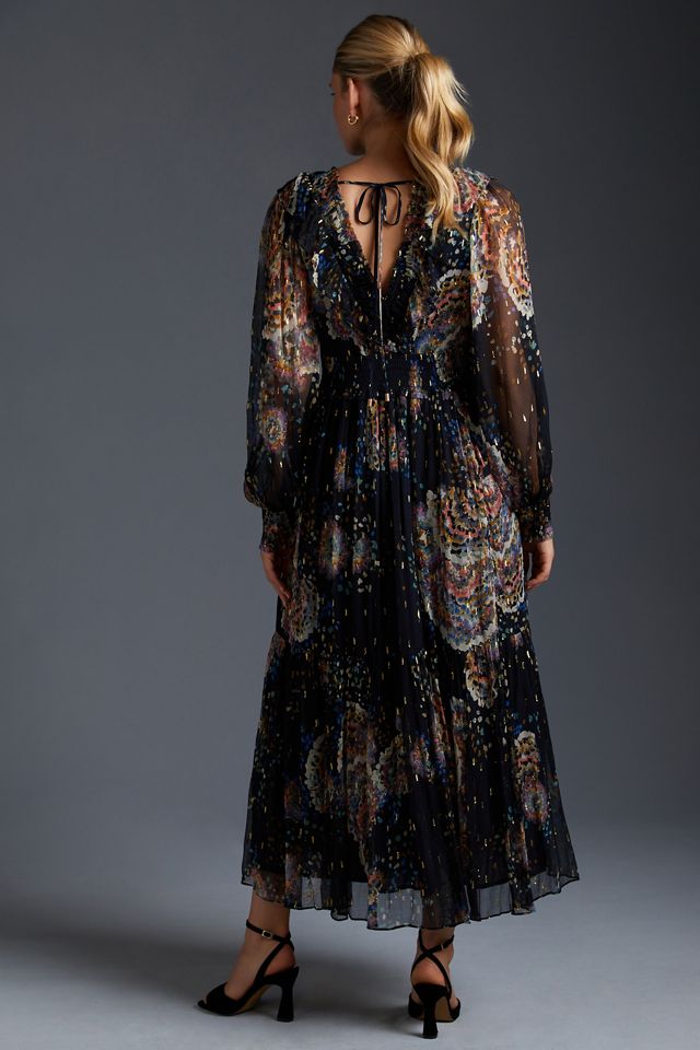 By Anthropologie Smocked V-Neck Maxi Dress | Anthropologie