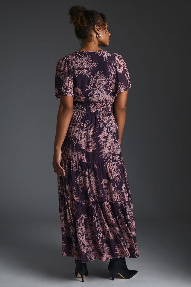 knee length dresses for ladies Safiya Jacquard Chiffon Long Sleeve Maxi Dress (Archive Sale) main image 0