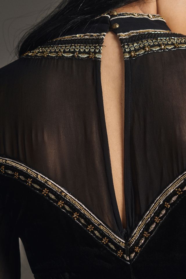 By Anthropologie Embellished Velvet Dress | Anthropologie