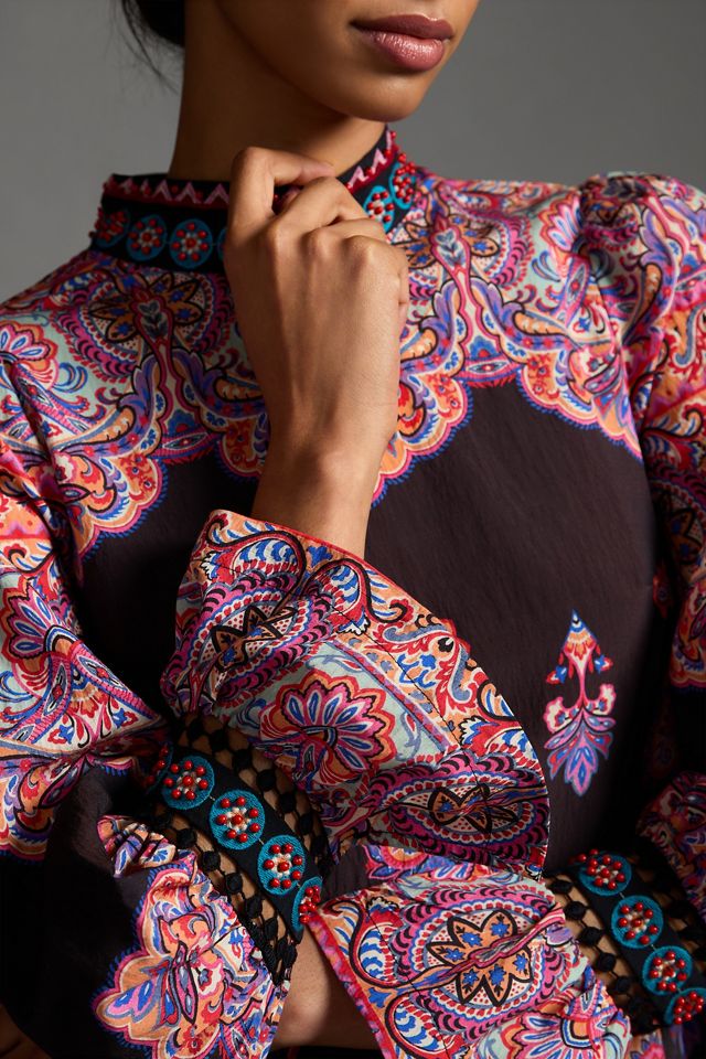By Anthropologie Tiered Mix-Print Dress #2
