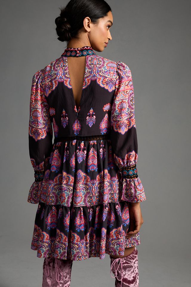 By Anthropologie Tiered Mix-Print Dress #3