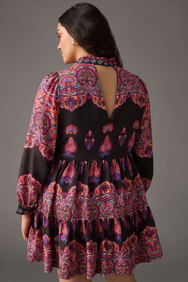 By Anthropologie Tiered Mix-Print Dress #7
