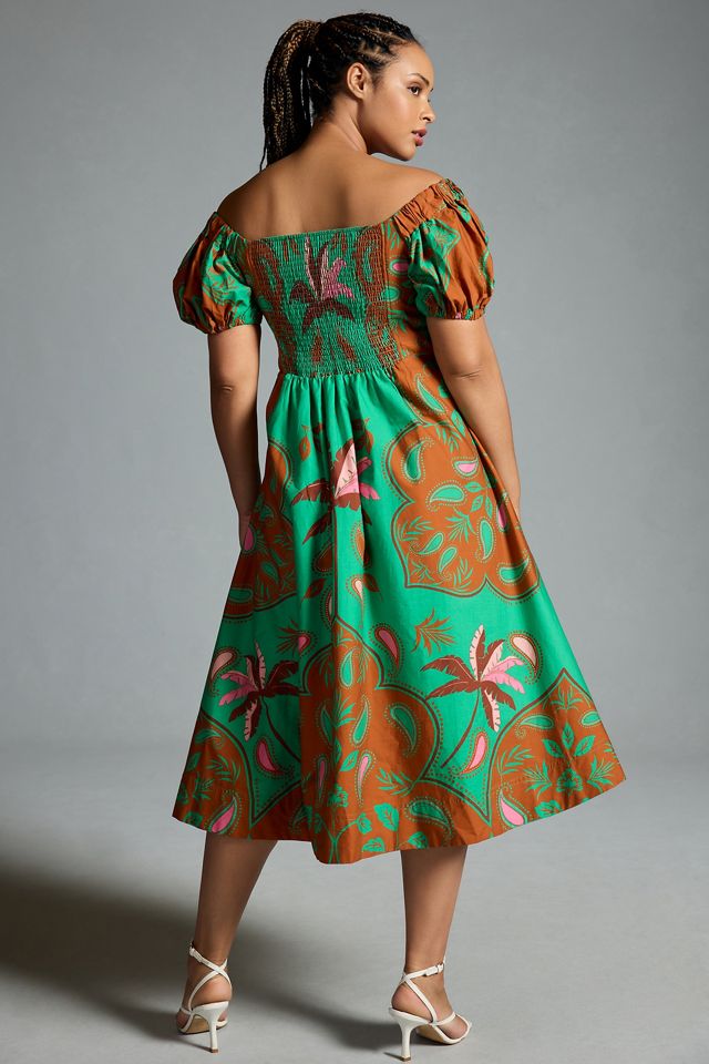 Maeve Puff-Sleeve Sweetheart Dress #4