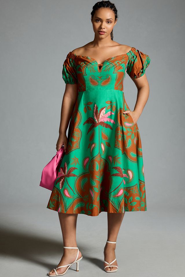 Maeve Puff-Sleeve Sweetheart Dress #5