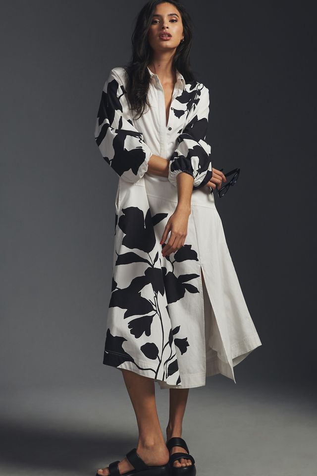 Jo Faulkner Button-Front Asymmetrical Dress #1