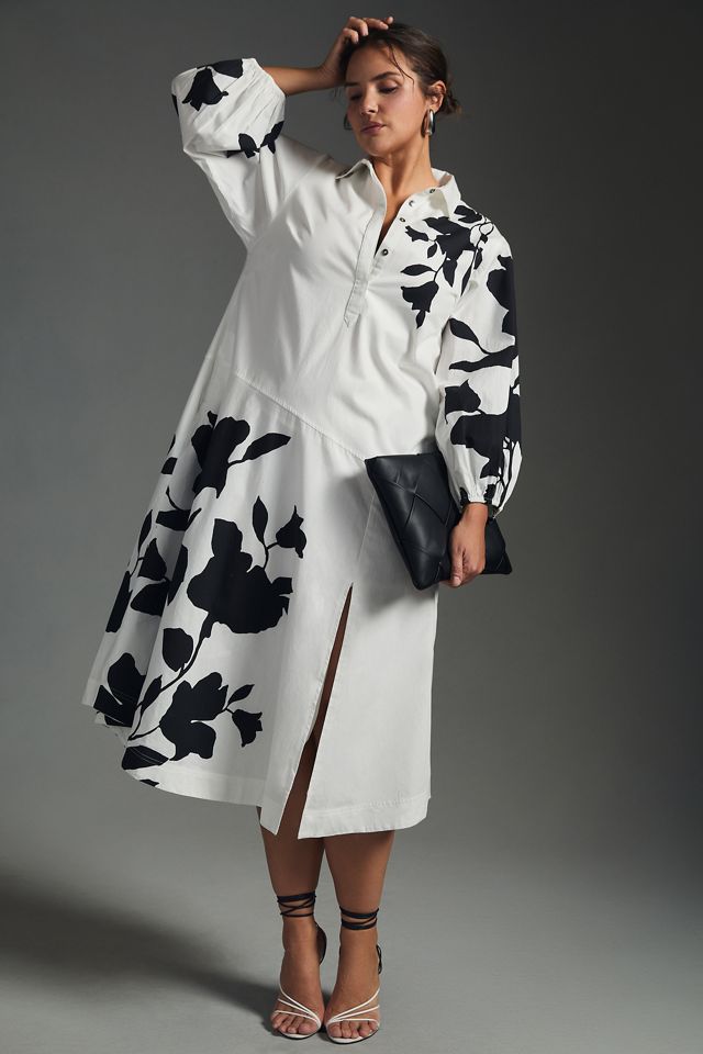 Jo Faulkner Button-Front Asymmetrical Dress #5