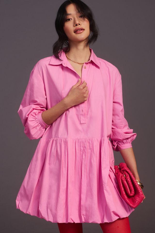 Maeve Bubble-Hem Shirt Dress #1