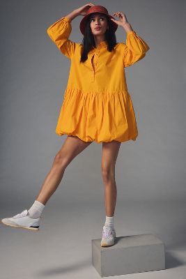 MAEVE MAEVE BUBBLE-HEM SHIRT DRESS 