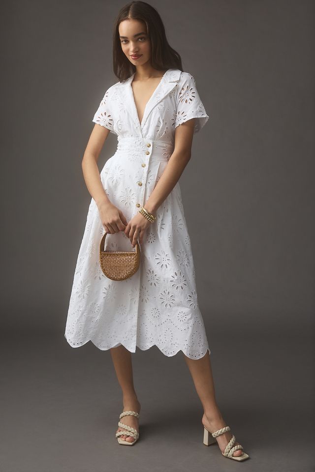 Anthropologie white hot sale eyelet dress