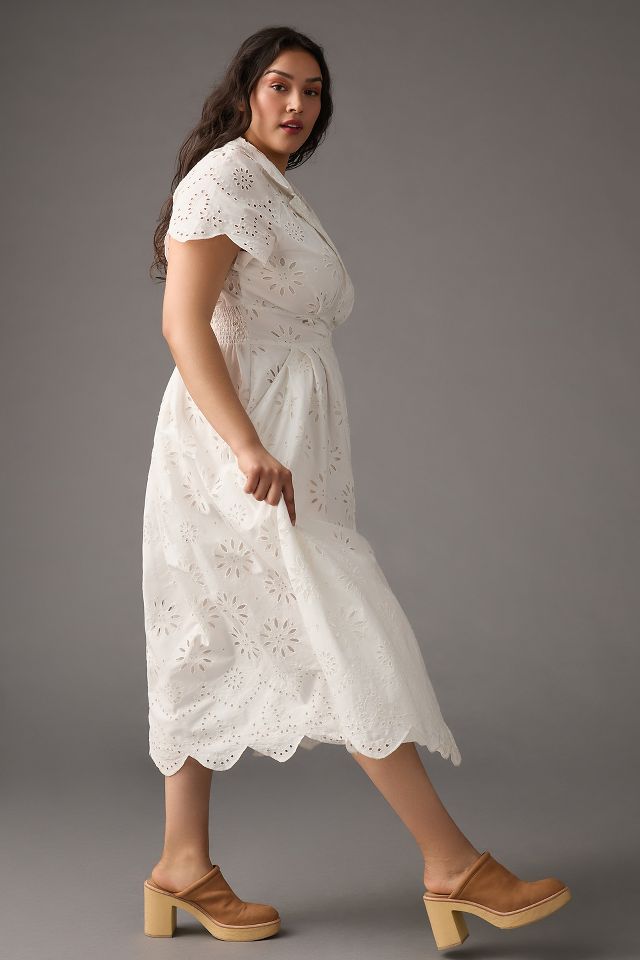 Anthropologie white eyelet store dress