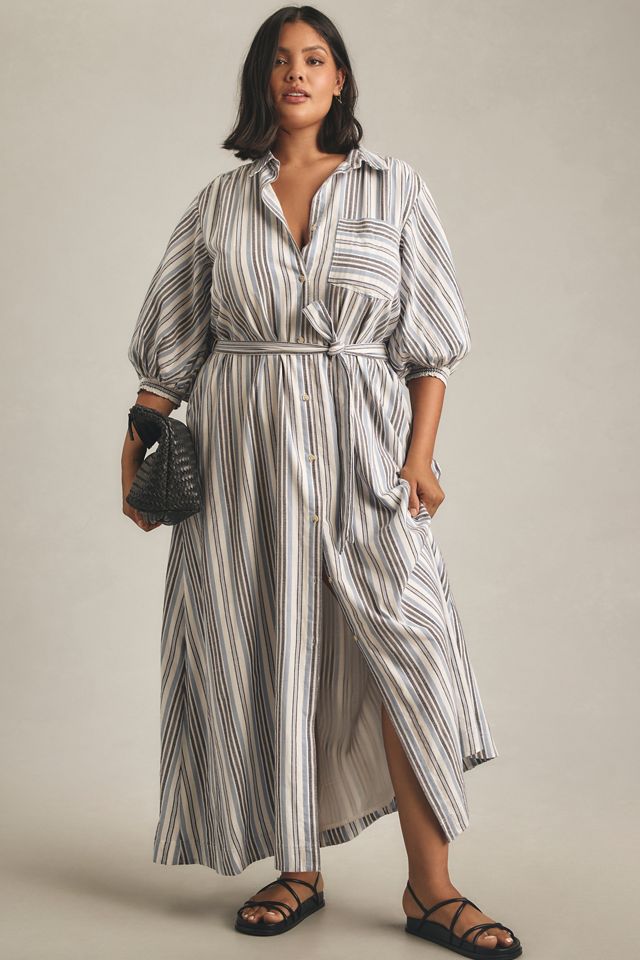 The Mona Tie-Waist Shirt Dress by Maeve: Linen Edition #6