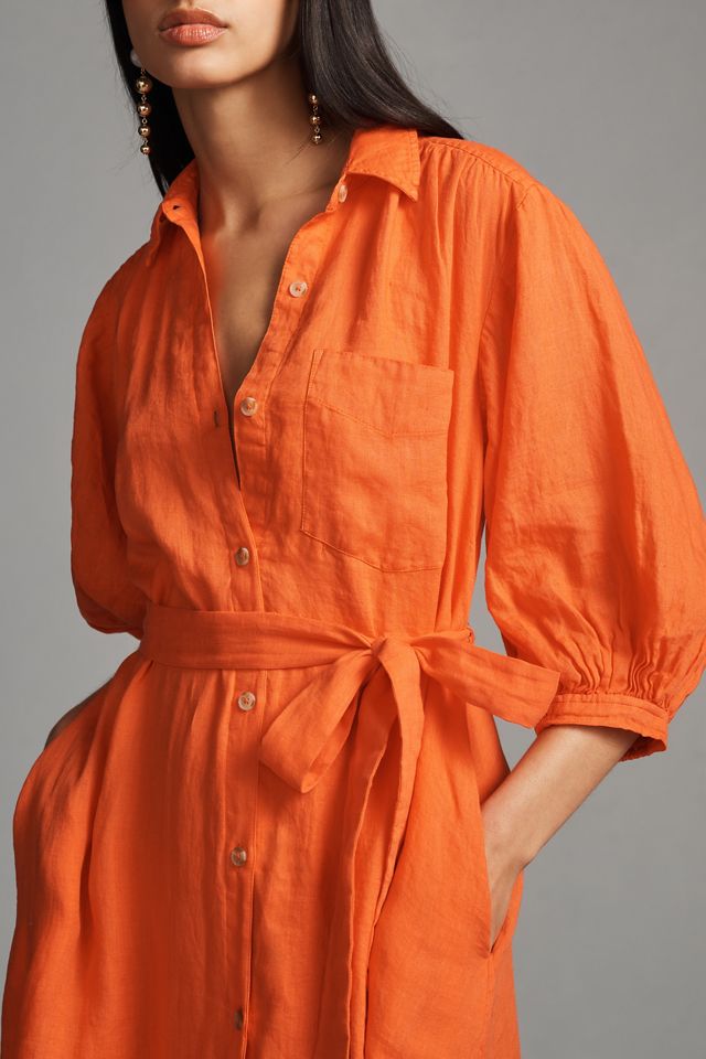Mona Tie-Waist Shirt Dress by Maeve: Linen Edition | Anthropologie