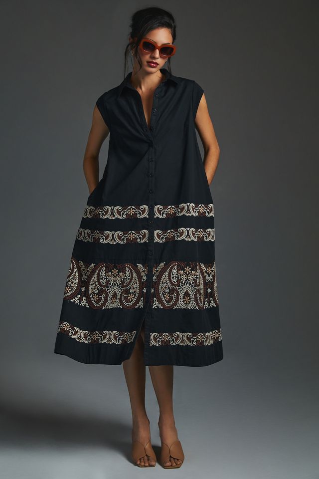 By Anthropologie Cap-Sleeve Shirt Dress #1