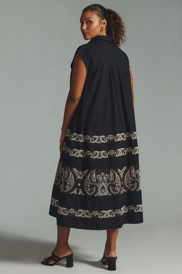 By Anthropologie Cap-Sleeve Shirt Dress #6