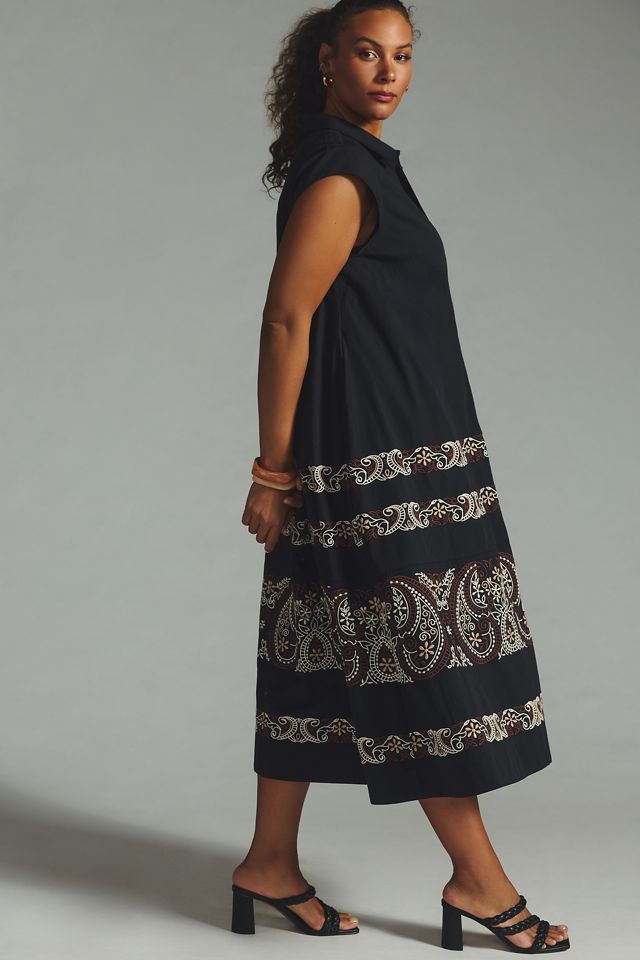 By Anthropologie Cap-Sleeve Shirt Dress #4